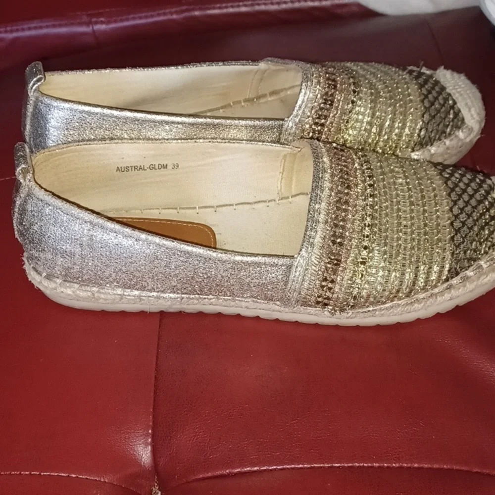 Patrizia by Spring Step Raiatea Slip On Gold Espadrille Loafer